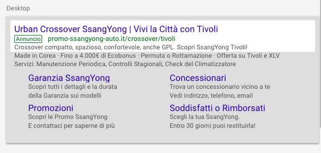 annuncio Google Ads