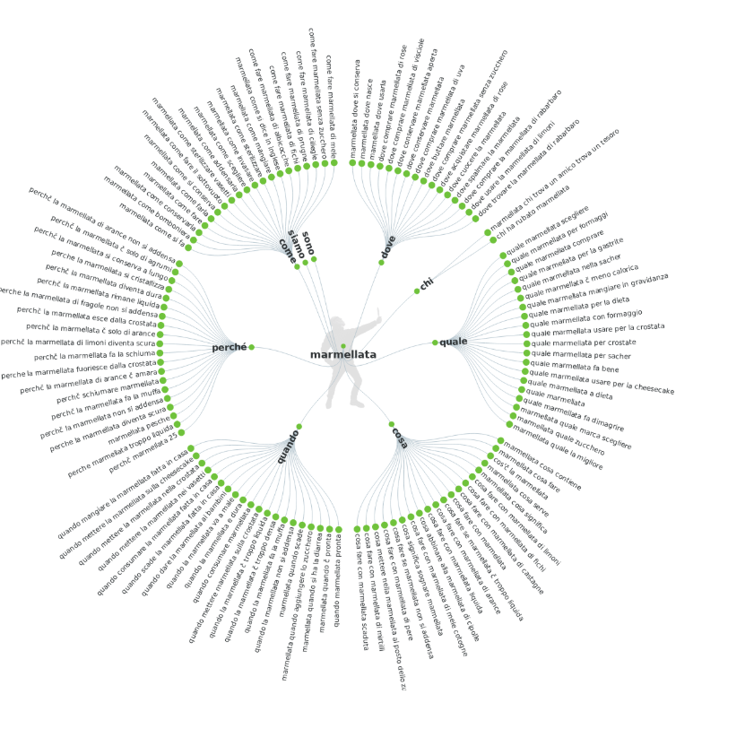 Esempio di analisi fornita da Answerthepublic