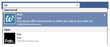 Risultati sponsorizzati di Facebook #1
